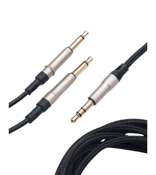 Câble asymétrique Meze audio 99 Classics mono 3,5 mm à 3,5 mm 3 m Noir et Argent
