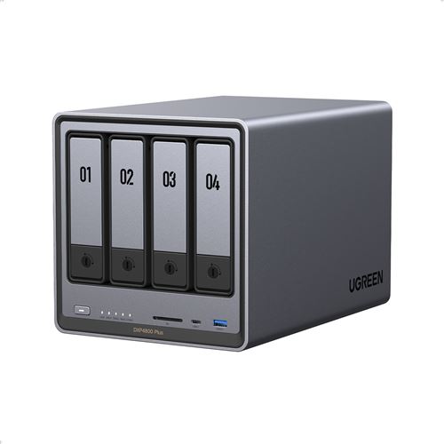 Serveur NAS Ugreen 4 baies DX4800 Plus 112 To Gris Gris anodisé