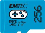 Carte mémoire Gaming microSD UHS-I U3 V30 A1/A2 Emtec 256 Go Bleu