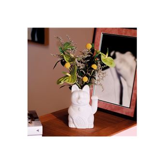 Vase Doiy Chat Porte-Bonheur Blanc