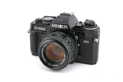 Appareil photo argentique Minolta X-700 & 50 mm f1.4 MD Rokkor Noir Reconditionné