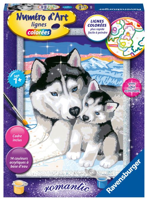 Jeu Créatif Ravensburger Numéro D'Art Moyen Doux Bisous De Husky