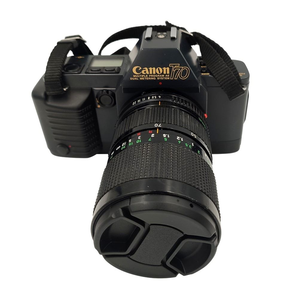 Appareil photo argentique reflex Canon T70 + 3570mm f4 FDn Noir Reconditionne Appareil