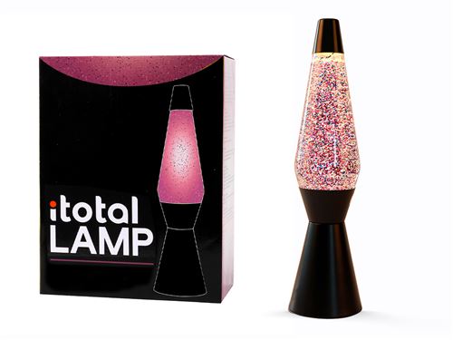 Lampe à poser Itotal Lave à base noir Liquide Pailleté 30 W