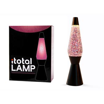 Lampe à poser Itotal Lave à base noir Liquide Pailleté 30 W
