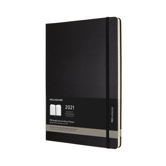 Agenda 2021 semainier Moleskine Verticale Pro Rigide A4 Noir