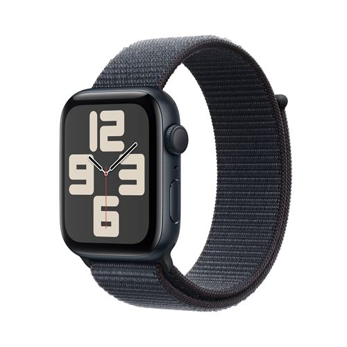 Apple Watch SE GPS 44 mm Boîtier en Aluminium Minuit avec Boucle Sport Encre Violette version 2024