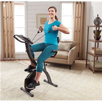 Hometrainer tv Slim Cycle 2 in 1 Zwart - Bicycle cardio bij