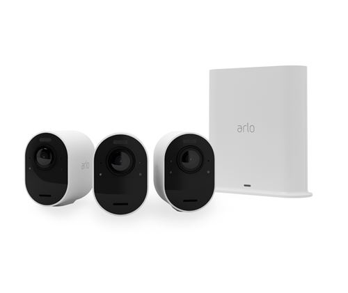 Pack de 3 caméras de surveillance connectées Arlo Ultra 2 Spotlight intérieure-extérieure Blanc