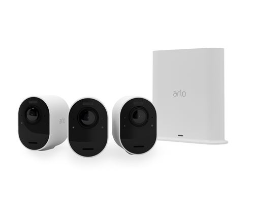 Pack de 3 caméras de surveillance connectées Arlo Ultra 2 Spotlight intérieure-extérieure Blanc