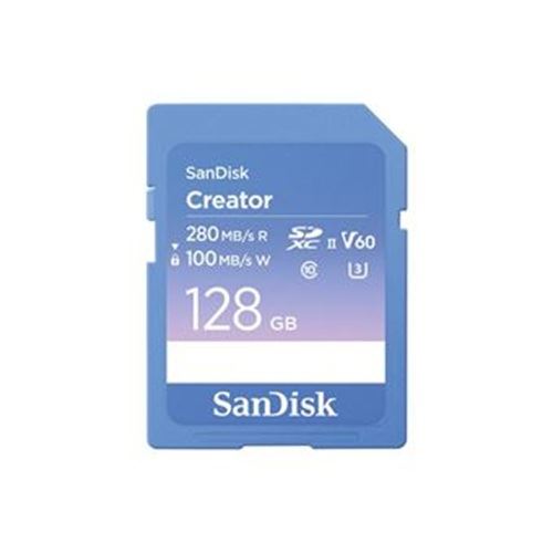 Carte mémoire SD SanDisk Creator 128 Go Bleu