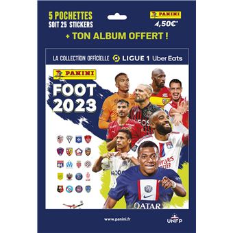 Pack de 5 pochettes à collectioner avec album Panini Foot 2023