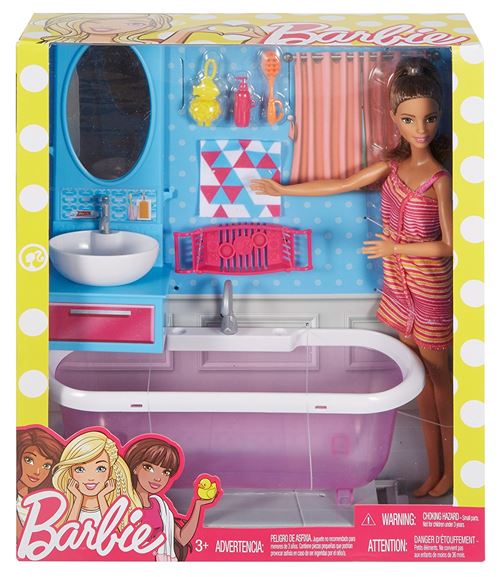 Coffret Barbie Salle De Bain Avec Poupée Et Accessoires – édition Limitée 2024, Neuf !