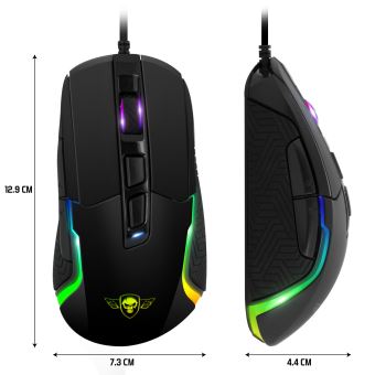 Spirit Of Gamer PRO-M7 - Souris - optique - 7 boutons - filaire - USB 2.0 - noir