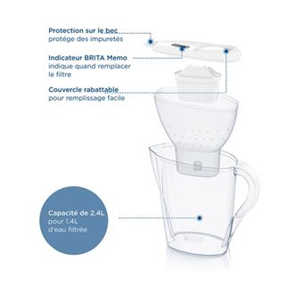 CARAFE FILTRANTE MARELLA BLANCHE 1 FILTRE A EAU MAXTRA PRO - ALL-IN-1