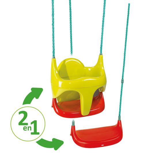 Portique Métal Smoby Plus – Balançoire évolutive 2 En 1, Hauteur 180 Cm, Assise Avec Harnais, Dès 18 Mois – Traitement Anti-UV