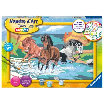 Jeu créatif Ravensburger Numéro d'Art Grand Horde de chevaux