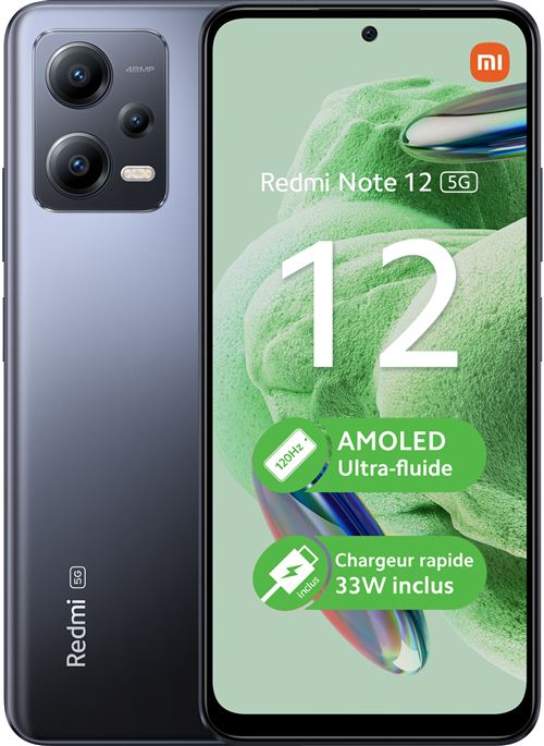 Smartphone Xiaomi Redmi Note 12 6,67 5G Double nano SIM 128 Go Gris