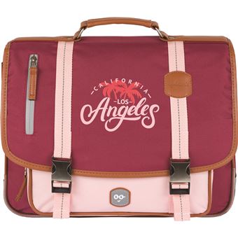 Cartable scolaire Ooban's Funny Los Angeles 38 cm Rouge et rose