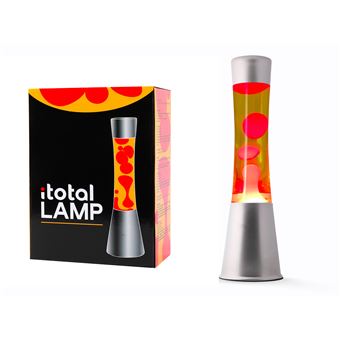 Lampe à poser Itotal Lave à base argentée Liquide Jaune et Cire Rouge 30 W