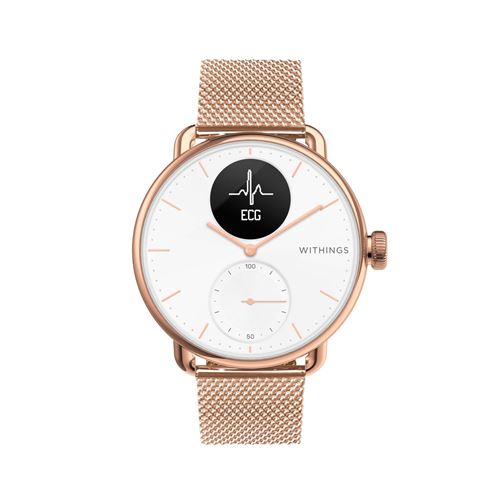 Pack Premium Montre connectée Withings Scanwatch 38 mm Or rose