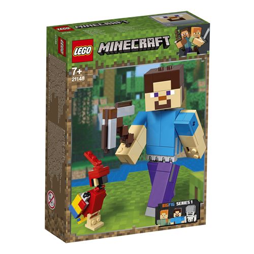 21148 Steve Minecraft BigFig avec perroquet, LEGO(r) Minecraft(tm)