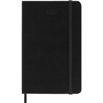 Agenda scolaire Moleskine 2022 2023 Semainier Horizontal format de poche Rigide Noir