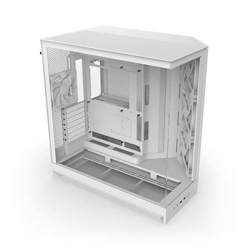 Boîtier PC NZXT H9 FLOW moyen tour blanc avec panneau latéral et avant verre trempé
