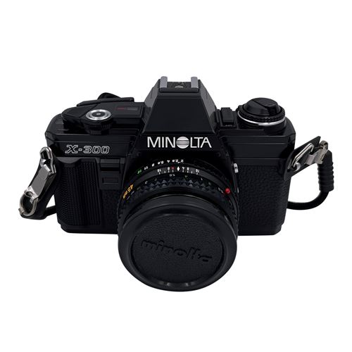 Appareil photo argentique Minolta X-300 45 mm f2 MD Rokkor Noir Reconditionné