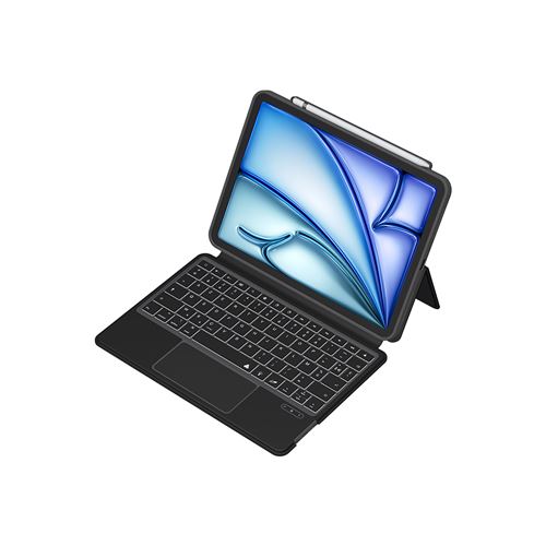 Etui clavier Azerty MW Quick Note pour iPad Air 11 M2 2024 et iPad Air 10.9 4ème génération 5ème génération 2020 et 2022 Noir