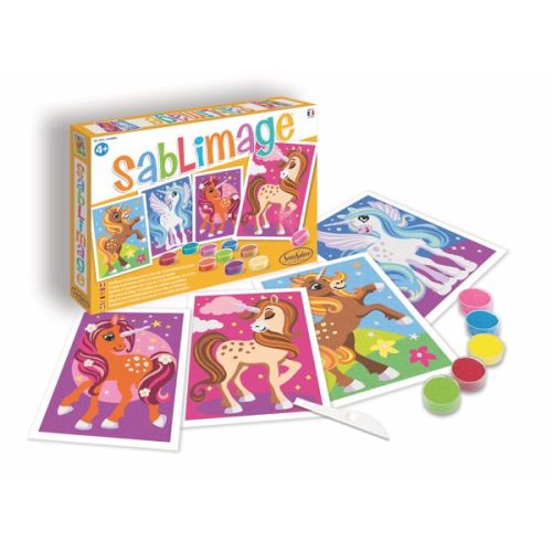 Sablimage Licornes – 4 Tableaux à Sable Coloré Pour Enfants – Kit Créatif Sentosphere – Activité Manuelle Dès 4 Ans