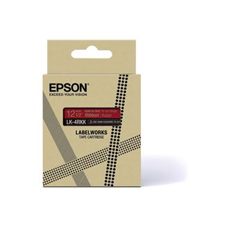 Epson LabelWorks LK-4RKK - Satin - doré sur rouge - Rouleau (1,2 cm x 5 m) 1 cassette(s) bande de ruban - pour LabelWorks Cable and Wiring Kit, LW-1000, 600, 700, K400, Z700, Z710, Z900, Safety Kit