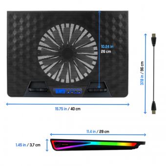 Refroidisseur Spirit Of Gamer AirBlade 800 RGB pour PC portable jusqu'à 17"