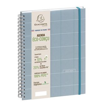 Agenda scolaire semainier Exacompta 2023 2024 20W Casual Bleu Clair