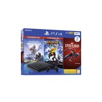 Console PS4 Slim 500Go Noire/Jet Black + Horizon Zero Dawn Complete Edition + Marvel's Spider-Man + Ratchet & Clank