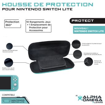 Housse de protection Alpha Omega Players Bleu pour Nintendo Switch Lite