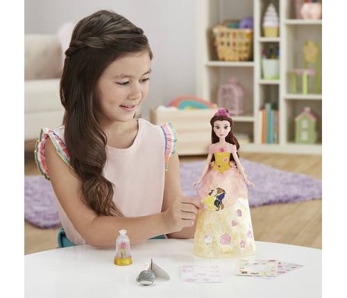 Poupées Disney Princesses La Belle et La Bête - Belle Robe Enchantée et  Paillettes : : Jeux et Jouets
