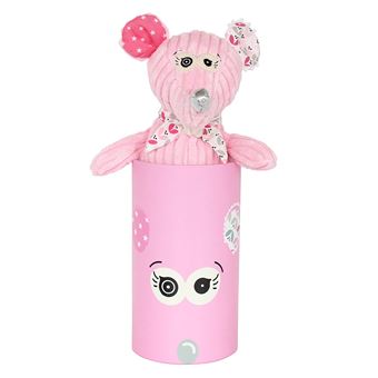 Peluche Globe Trotoys Les Déglingos Simply Coquelicos la Souris 23 cm Rose