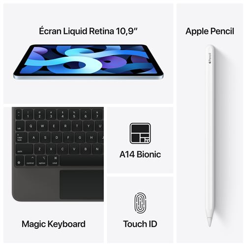iPad Air 10,9'' 64 Go Gris Sidéral Wi-Fi 4ème génération Mi 2020