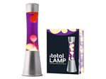 Lampe à poser Itotal Lave Base argentée Liquide Violet Cire Jaune 30 W 40 cm