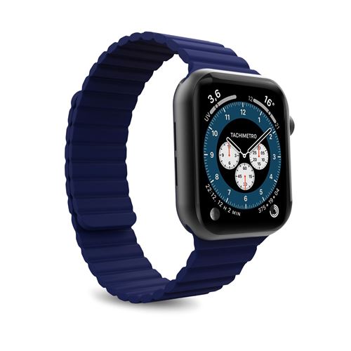 PURO Bracelet en silicone pour Apple Watch 42-45mm  Icon Link Bleu 