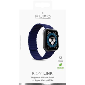 Bracelet en silicone pour Apple Watch 42-45mm Puro Icon Link Bleu