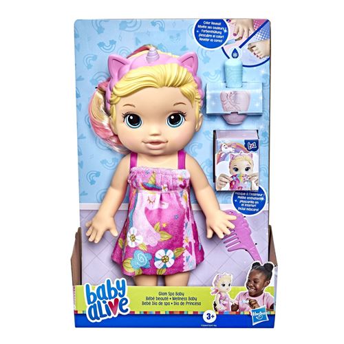 Poupon Hasbro Baby Alive B&eacute;b&eacute; beaut&eacute; cheveux blonds Licorne