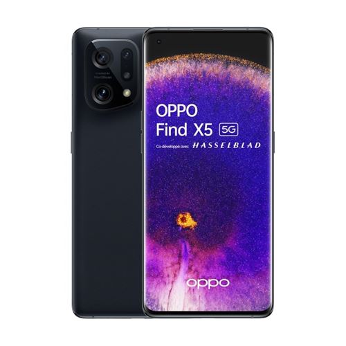 Smartphone Oppo Find X5 6,5"" 5G Double SIM 256 Go Noir État correct - Oppo reconditionné disponible sur Fnac