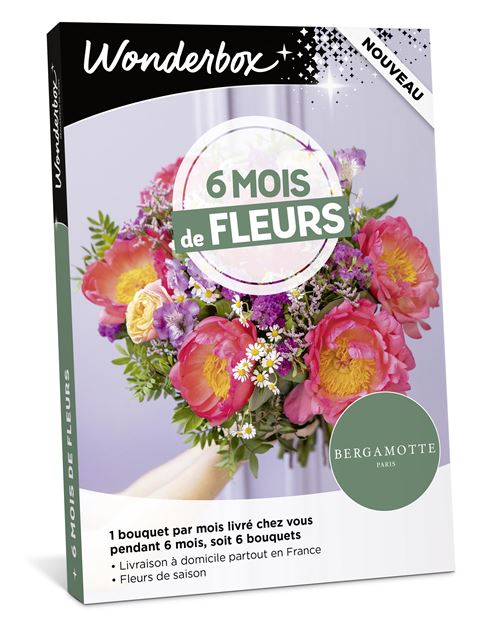 Coffret cadeau Wonderbox 6 mois de fleurs pour 1 personne