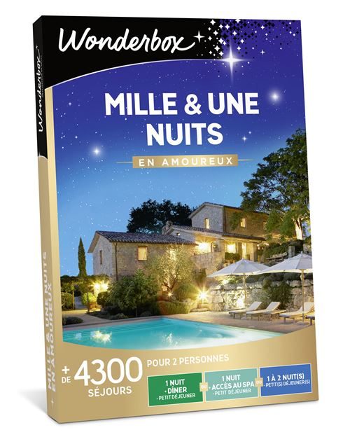 Coffret cadeaux Wonderbox Mille et une nuits en Amoureux