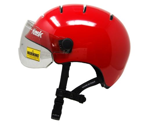 Kask – Urban Bike Helm mit Visier 4 Belüftungsöffnungen – Grösse M –  Rot