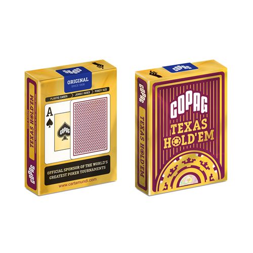 Jeu d’ambiance Copag Cartes Poker Texas Hold'em Gold Jumbo Face 2 index Rouge