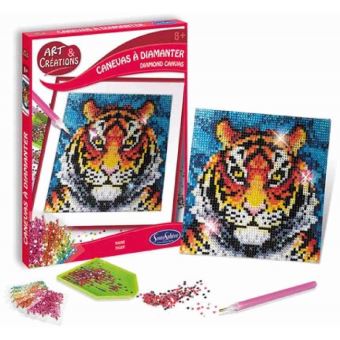 Kit créatif SentoSphère Art et créations Canevas à diamanter Tigre