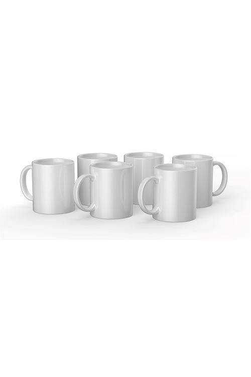 Kit de 6 mugs en céramique personnalisable Cricut 340 ml Blanc